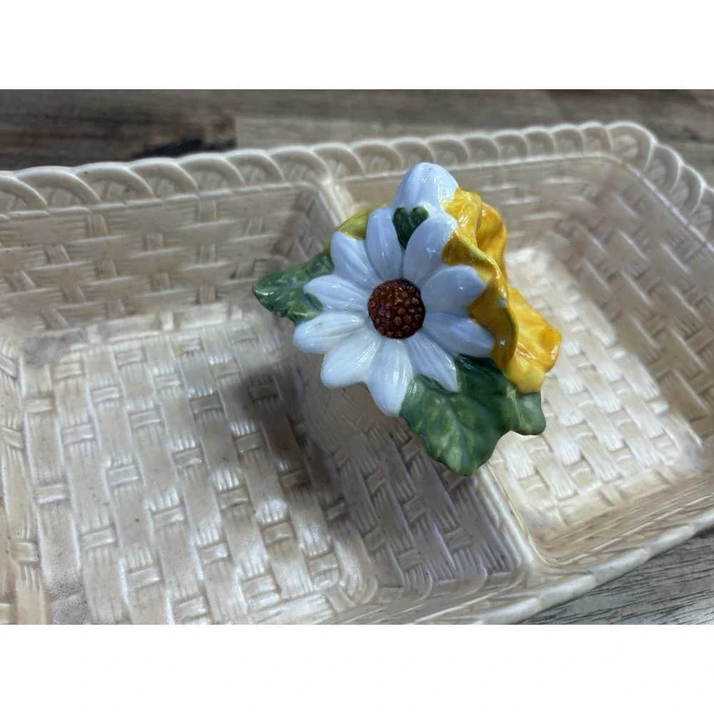 Vintage Basket Shaped Serving/Trinket Dish California Los Angeles Pottery Accent - Picture 4 of 12